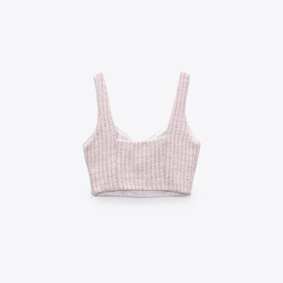 NWT ZARA TEXTURED COSET CROP TOP/ZARA SUMMER TOP - Picture 6 of 7